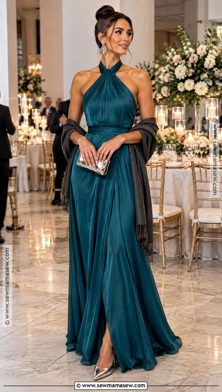 Teal Halter Fall Wedding Guest Dress - 15 2026 fall wedding guest dresses