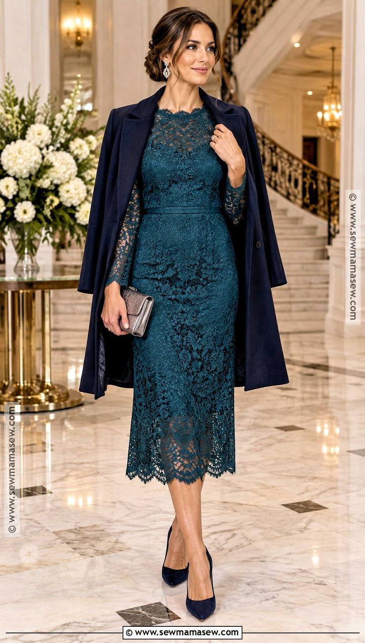 Teal Lace November Wedding Guest Dress - 25 november wedding guest dress ideas