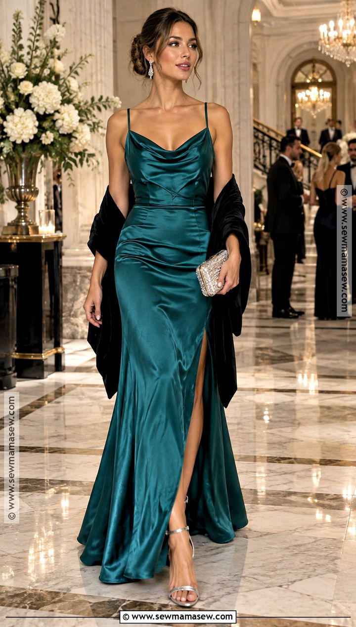 Teal Satin Fall Ball Dress - 20 Fall Ball Dresses