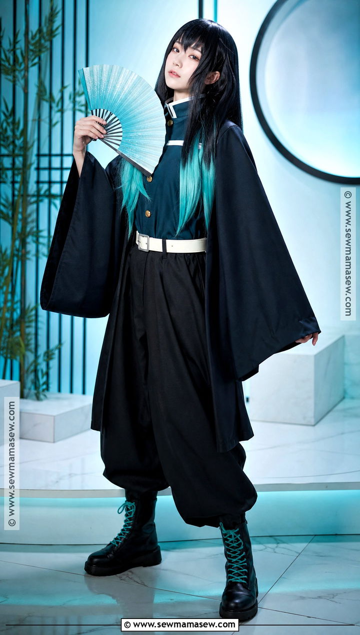 Teal Tokito Cosplay With Black Layers - 35 tokito cosplay ideas