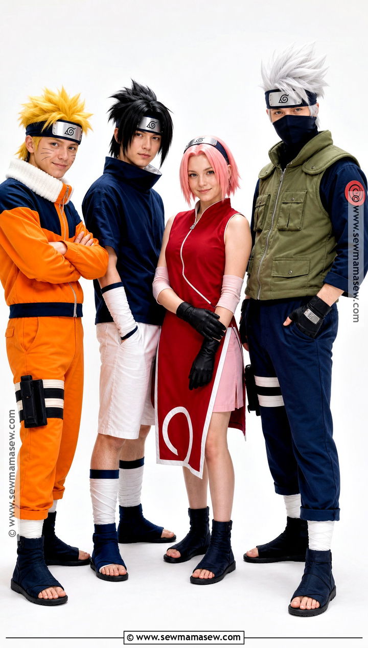 Team 7 Naruto Group Costume - 30 naruto costume ideas