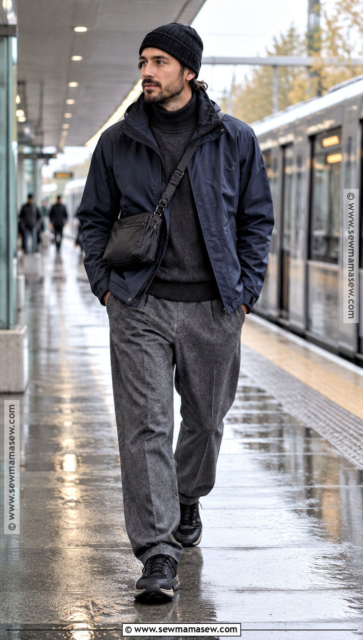 Technical Jacket And Wool Pants Outfit - 25 autumn style ideas for men