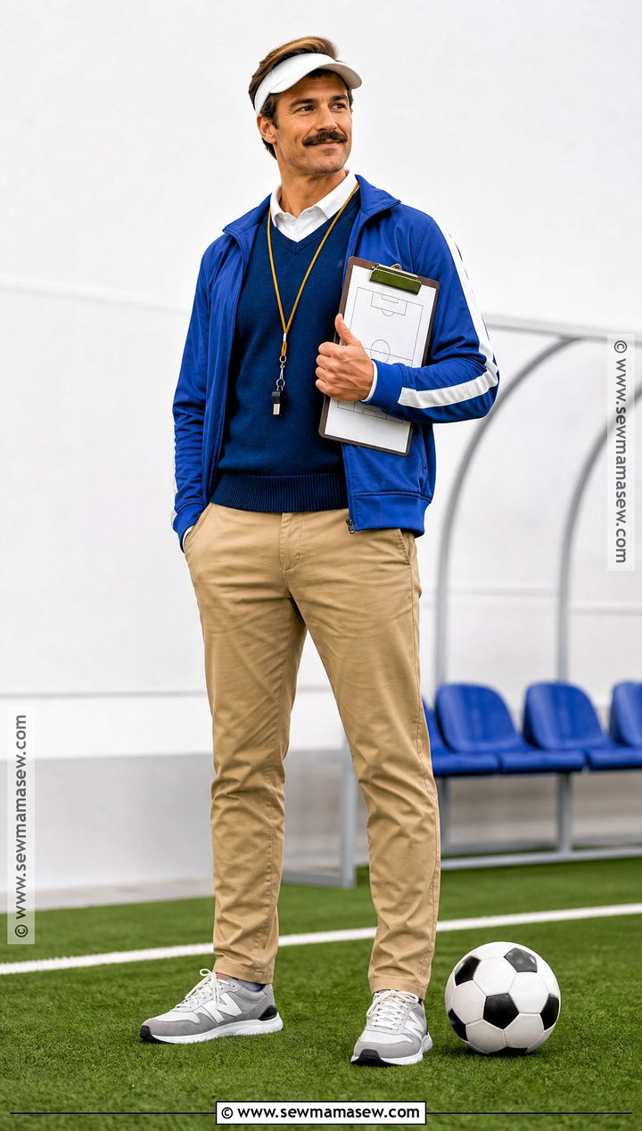 Ted Lasso Costume With Blue Track Jacket - 30 easy men halloween costumes for guys