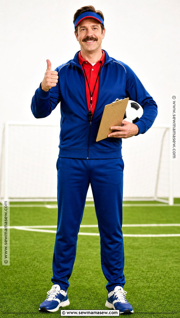 Ted Lasso Costume With Blue Tracksuit - 45 Halloween Costumes for Men