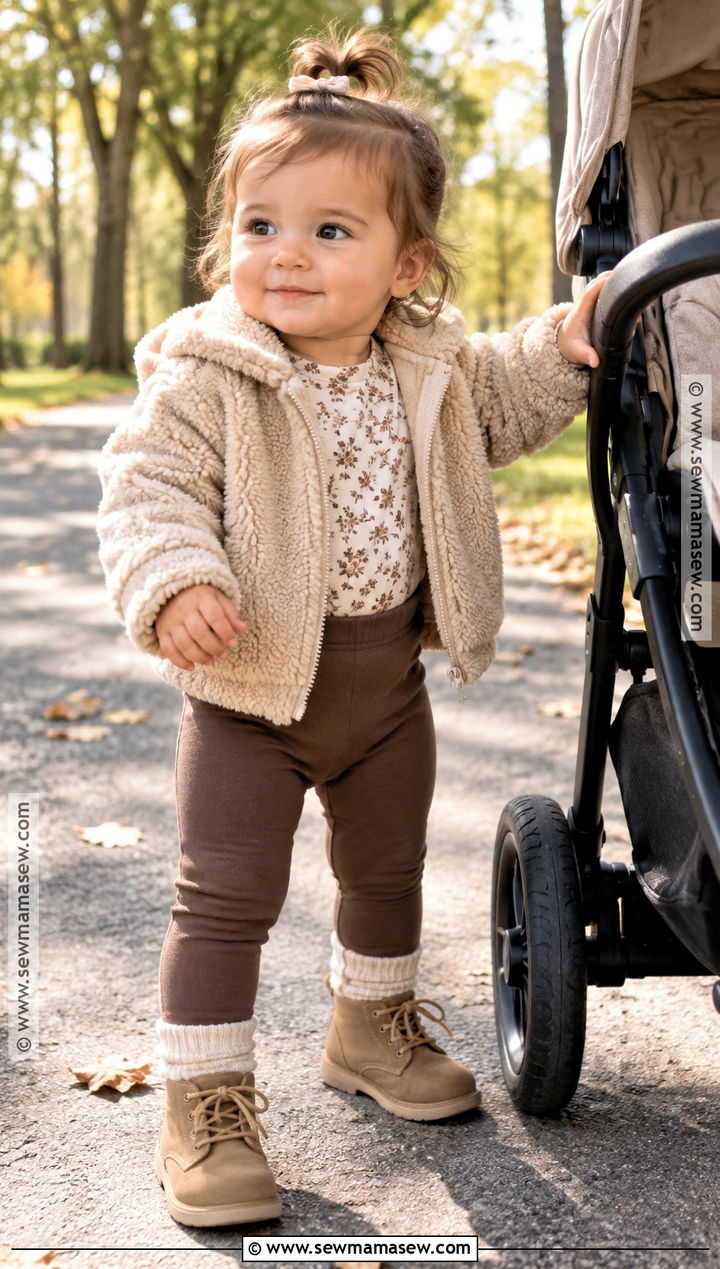 Teddy Jacket And Leggings Baby Fall Outfit - 20 baby fall outfits for girls
