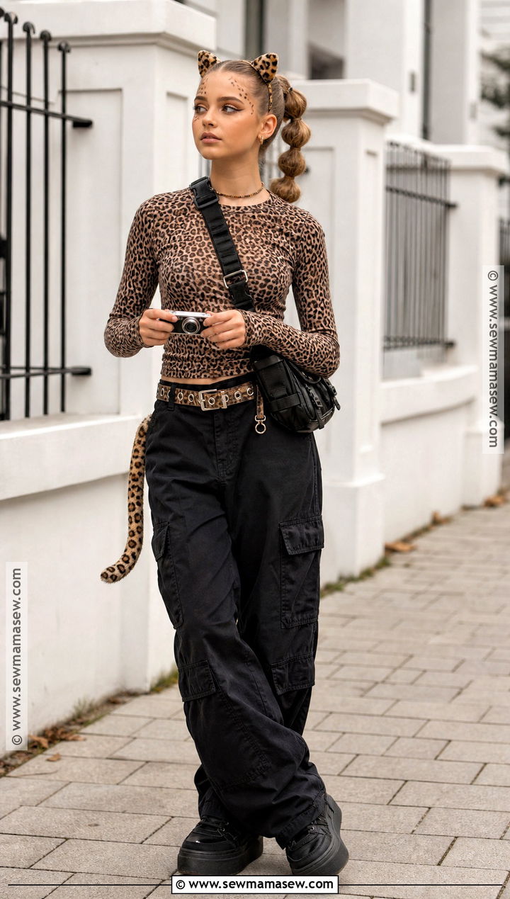 Teen Cheetah Costume With Cargo Pants - 50 cheetah costume ideas