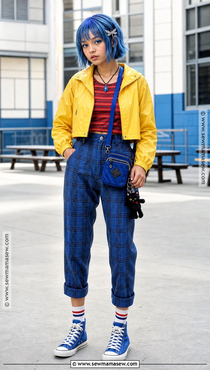 Teen Coraline Costume With Plaid Pants - 30 caroline costume ideas