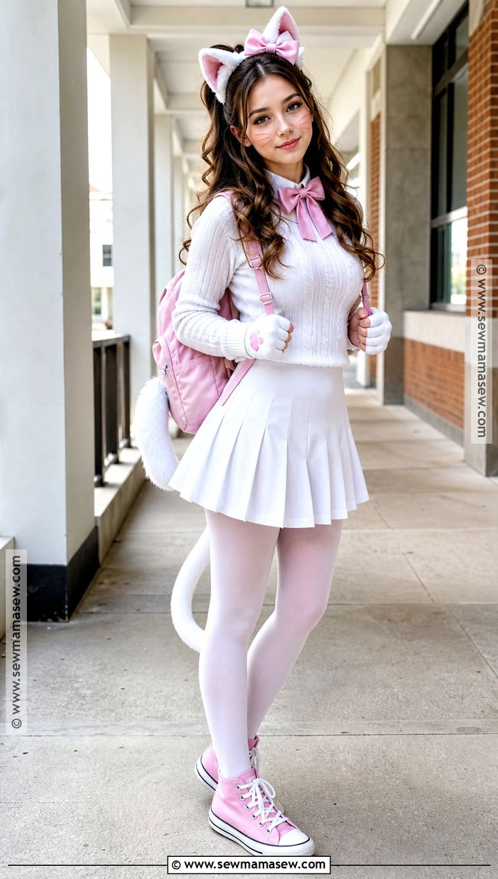 Teen Marie Cat Costume With Pleated Skirt - 30 marie cat costume ideas