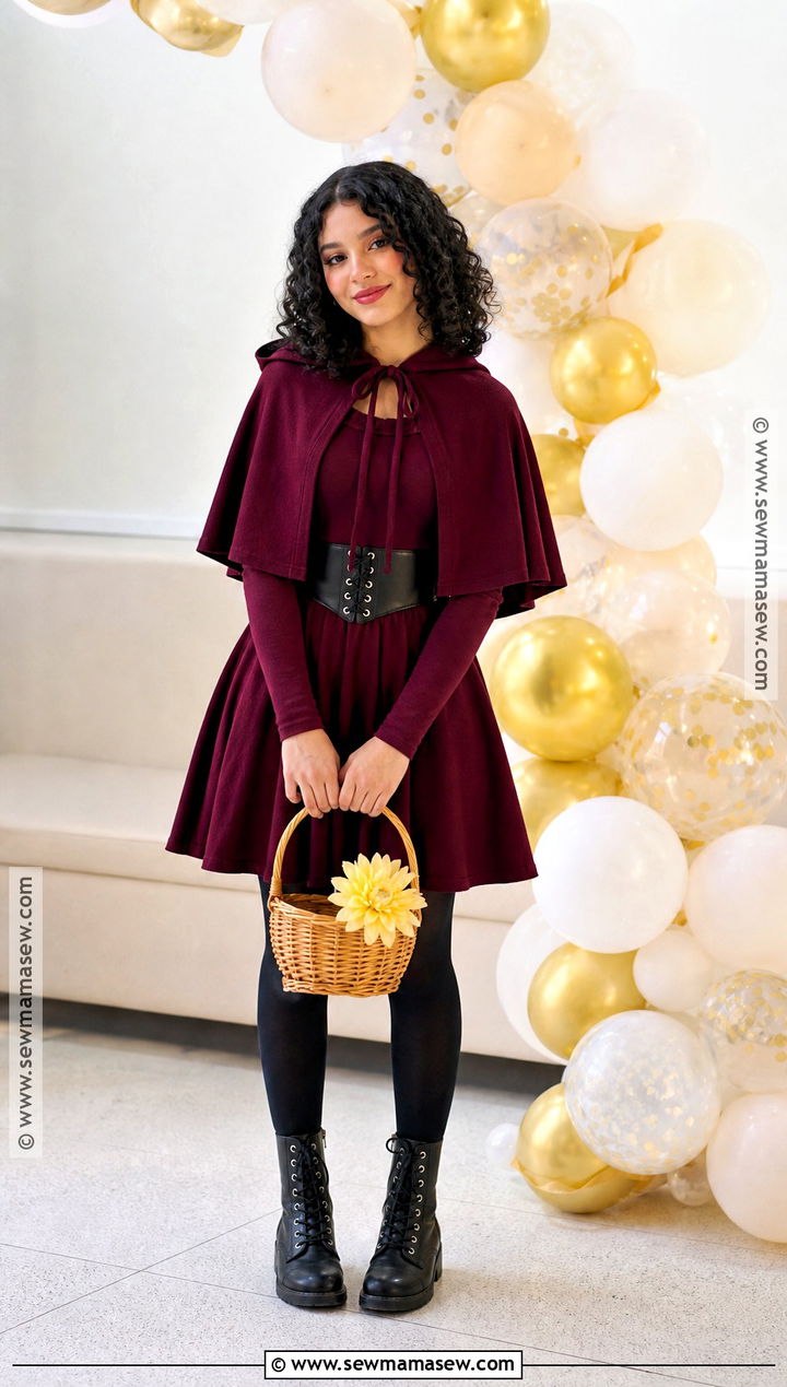 Teen Mother Gothel Costume With Burgundy Skater Dress - 40 mother gothel costume ideas