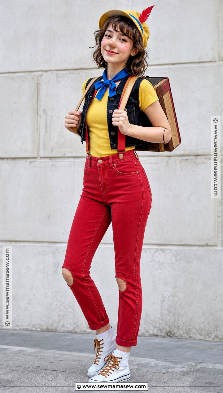 Teen Pinocchio Costume With Red Jeans - 30 pinocchio costume ideas