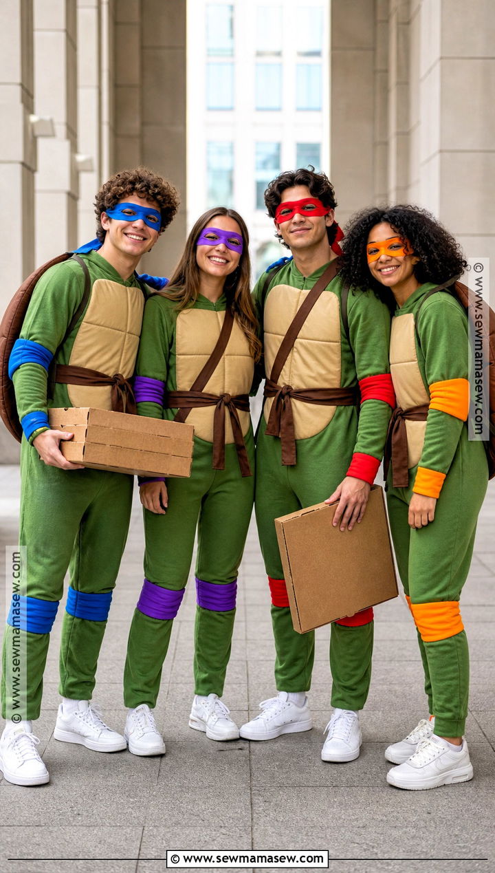 Teenage Mutant Ninja Turtles Group Costume - 35 Group Halloween Costumes For 4
