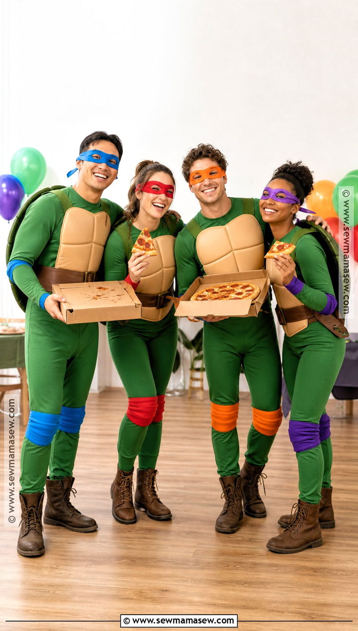 Teenage Mutant Ninja Turtles Group Costume - 30 super hero costume ideas