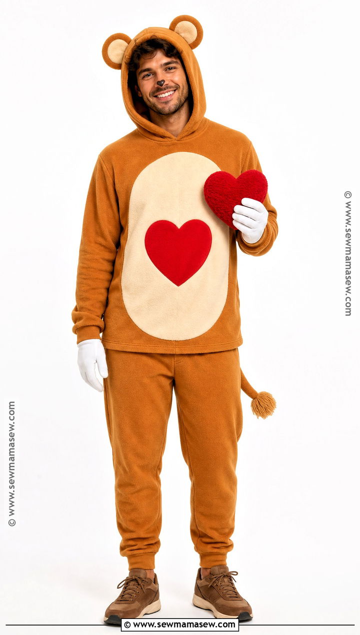 Tenderheart Bear Costume With Red Heart Badge - 30 care bears halloween costume ideas