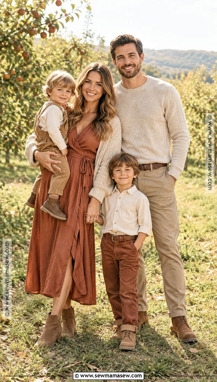 Terracotta And Beige Fall Family Picture Outfits - 15 Family Pictures Matching Outfits Fall