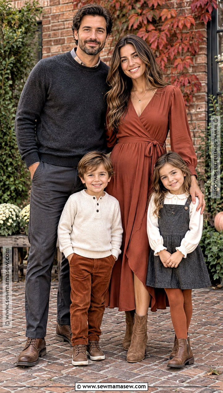 Terracotta And Charcoal Fall Family Picture Outfits - 15 fall outfits for family pictures