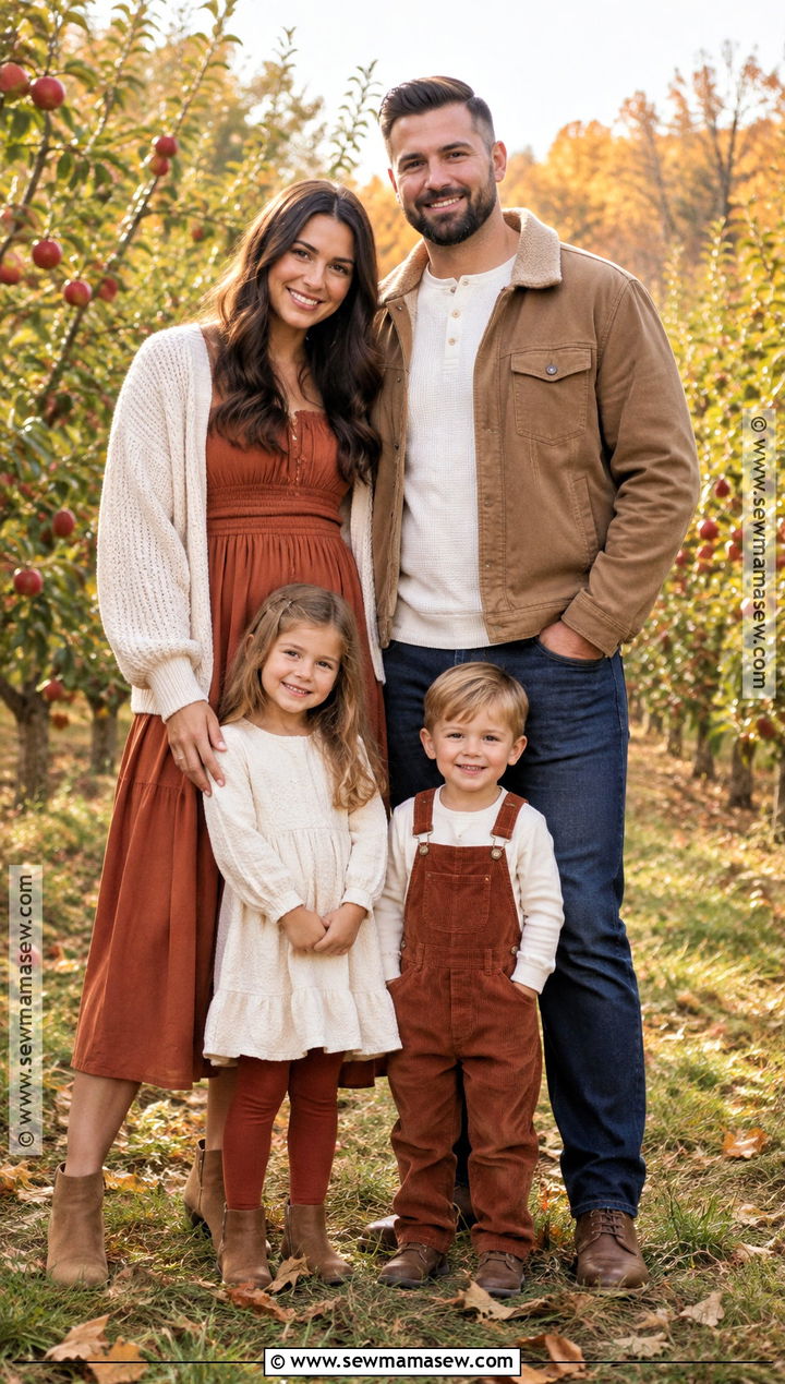 Terracotta And Cream Fall Family Photo Outfit - 15 fall photo outfits for family