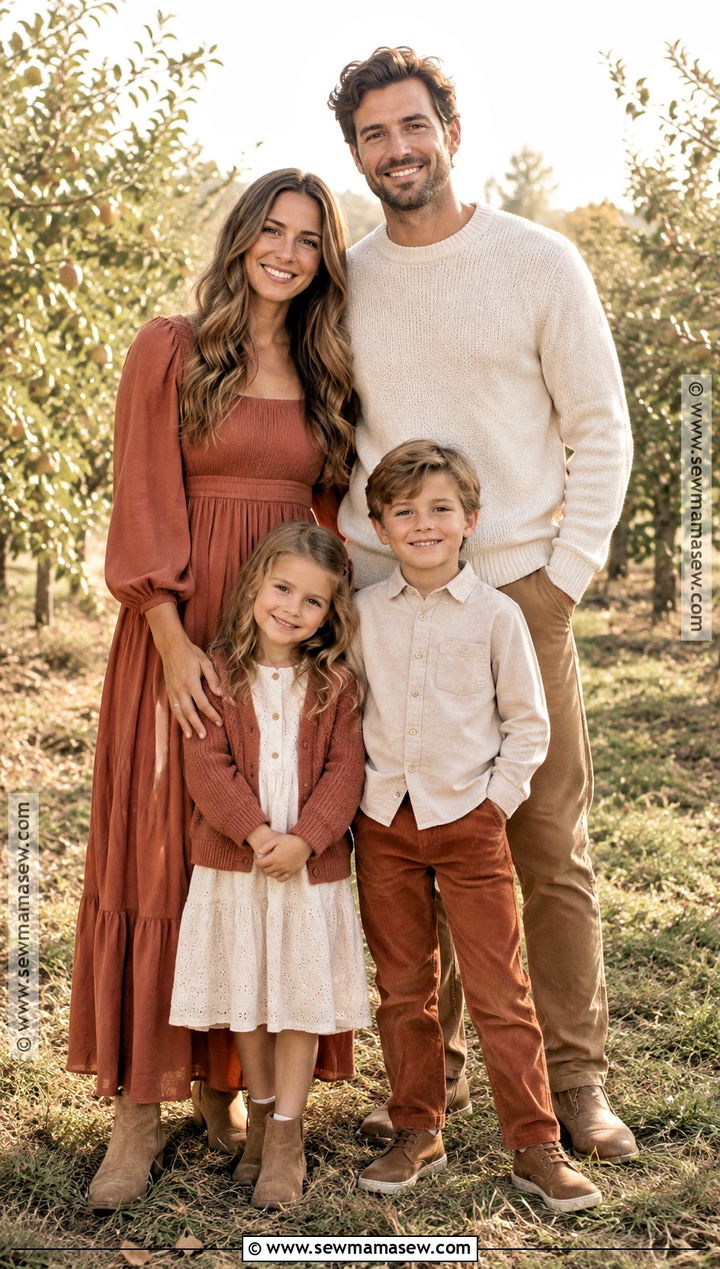 Terracotta And Cream Fall Family Photo Outfits - 15 family pics fall outfits