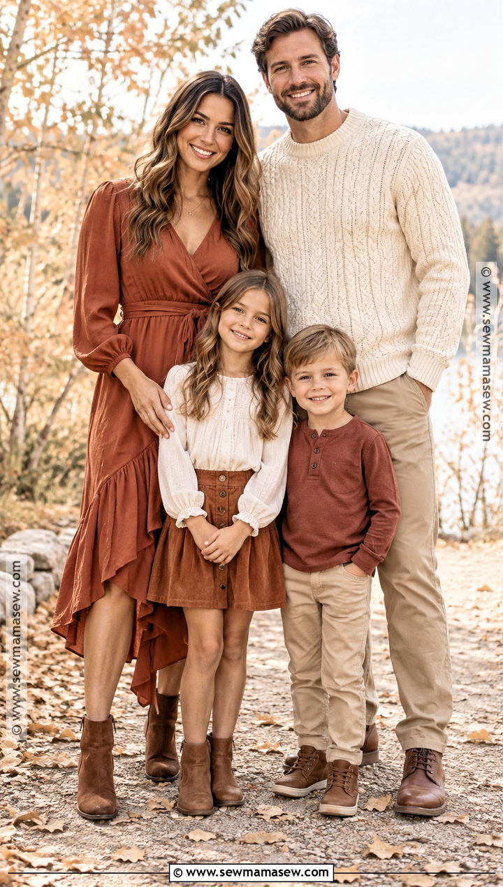 Terracotta And Cream Fall Family Picture Outfit - 15 clothes for fall family pictures