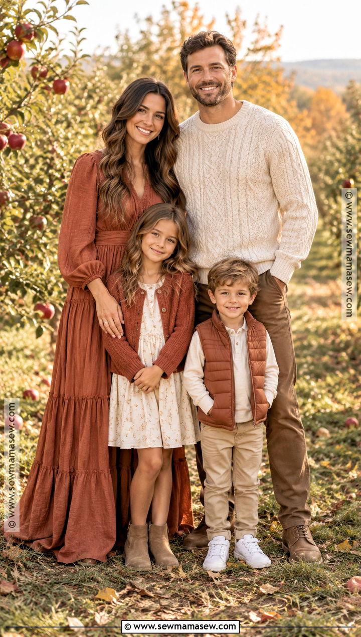 Terracotta And Cream Fall Family Picture Outfits - 15 Fall Clothing Ideas For Family Pictures