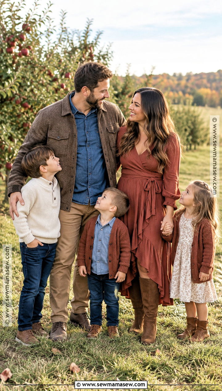 Terracotta And Denim Fall Family Photo Outfits - 15 fall photography family outfits
