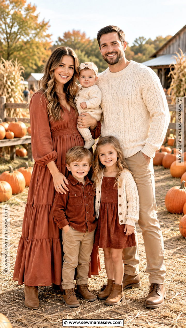 Terracotta And Ivory Fall Family Photo Outfits - 15 fall family photos outfits 2026