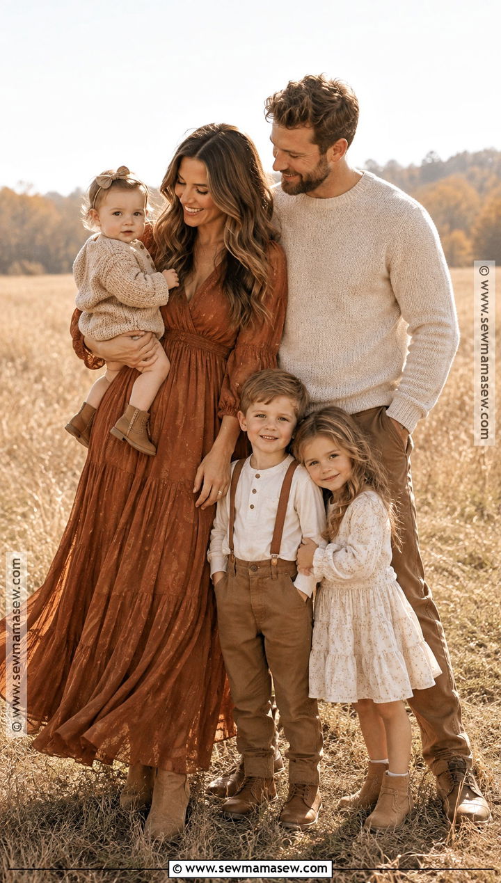 Terracotta And Oatmeal Fall Family Photo Outfit - 25 fall family photos outfits