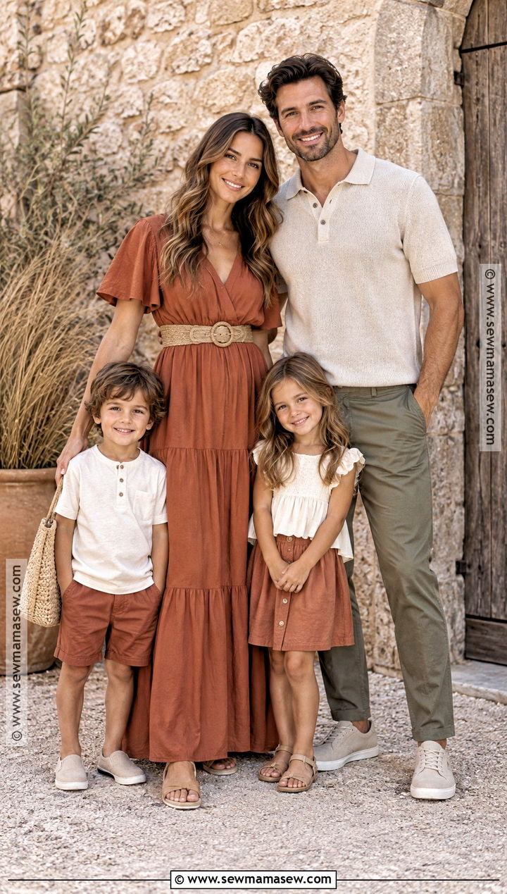 Terracotta And Oatmeal September Family Photo Outfits - 20 family photo outfits september