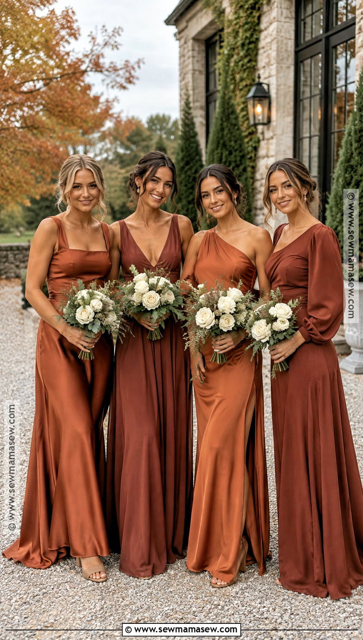 Terracotta And Rust Bridesmaid Dresses - 20 bridesmaid dresses mismatched fall