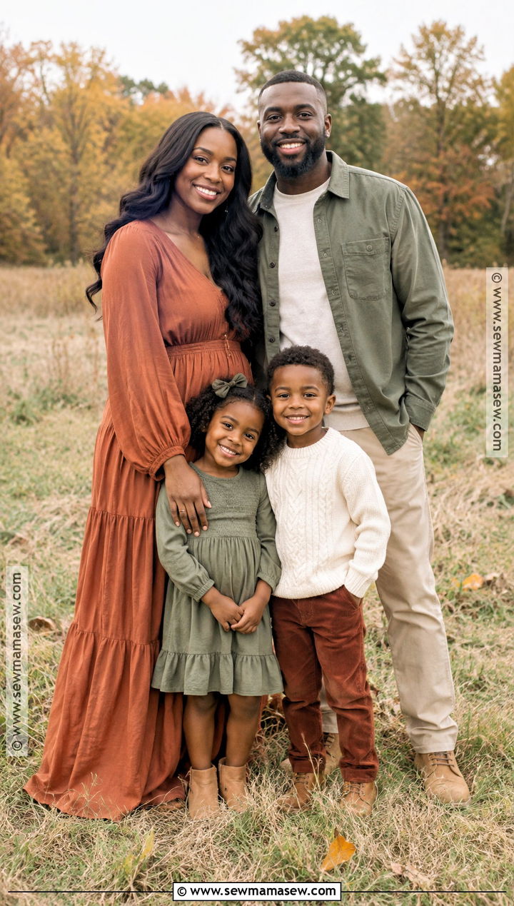 Terracotta And Sage Fall Family Outfits - 15 fall photoshoot outfits family black