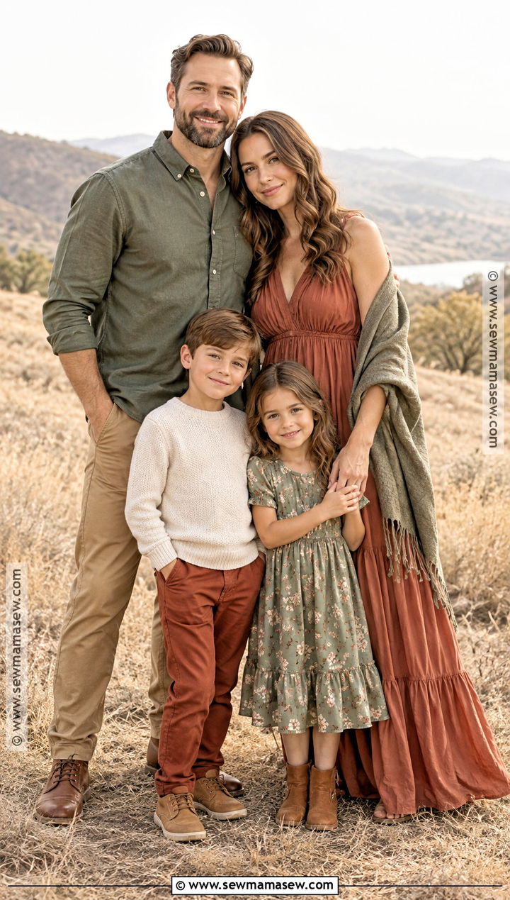 Terracotta And Sage September Family Photo Outfits - 25 september family pictures outfits