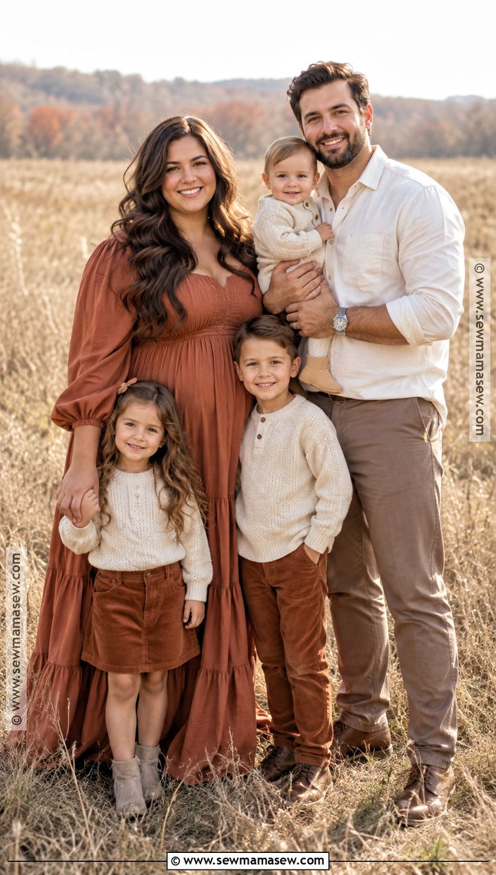 Terracotta And Taupe Fall Family Portrait Outfits - 15 family portraits outfits fall