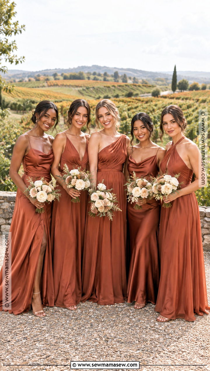 Terracotta Bridesmaid Dresses - 15 bridesmaid dress colors fall ideas