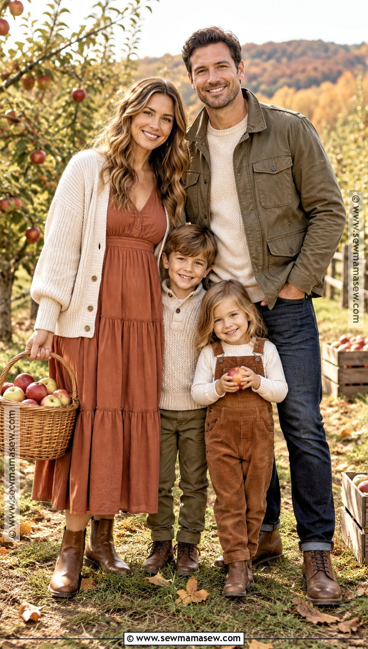 Terracotta Cream And Khaki Fall Family Outfit - 20 fall family outfit ideas