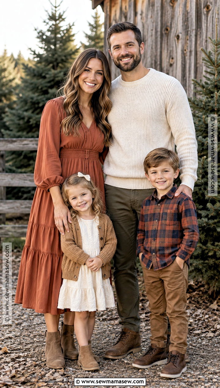 Terracotta Fall Family Picture Outfits - 15 colors to wear for fall family pictures ideas