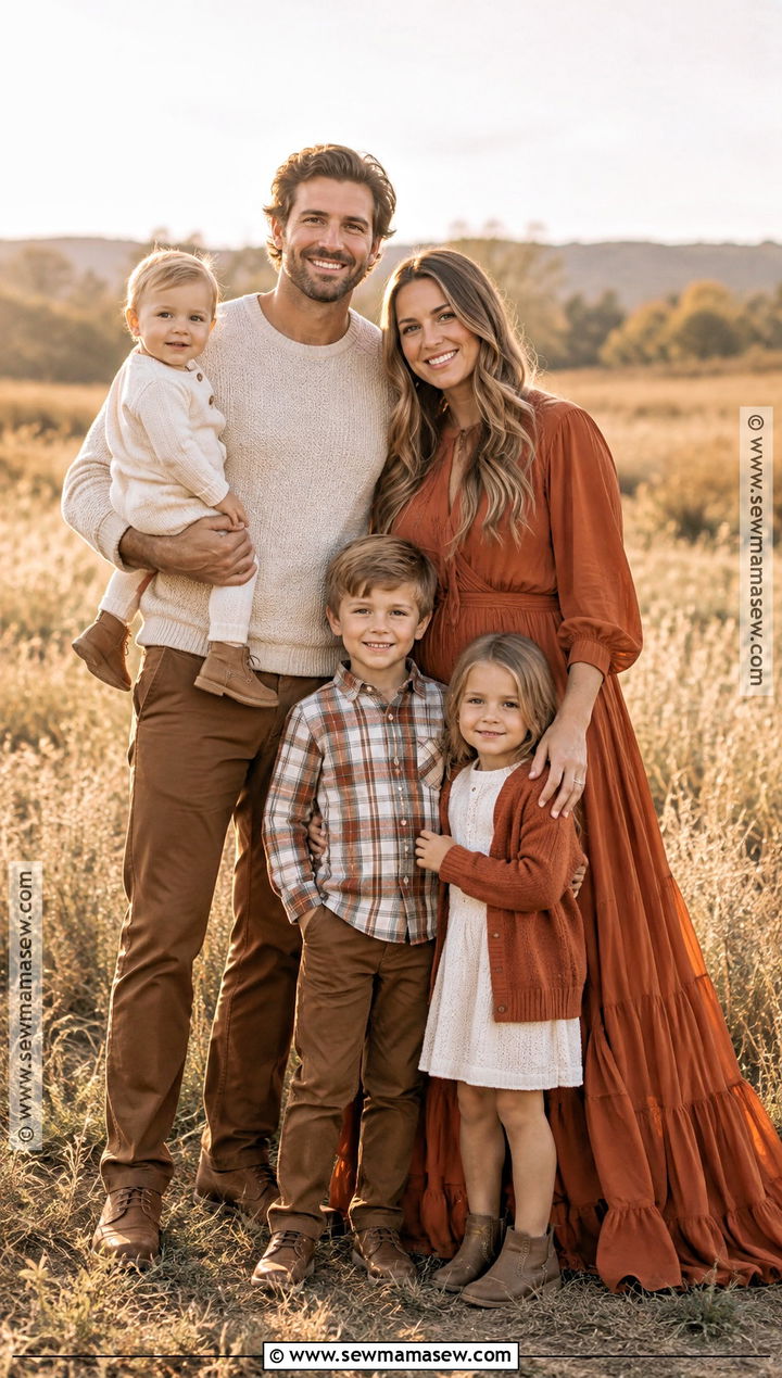 Terracotta Family Fall Photoshoot Outfit - 25 family fall photoshoot outfits