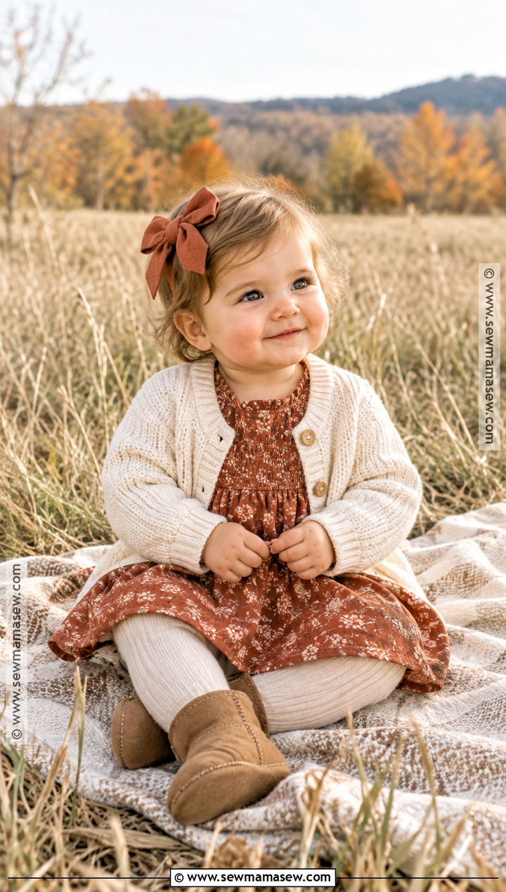 Terracotta Prairie Baby Girl Dress Outfit - 15 fall baby girl dress ideas