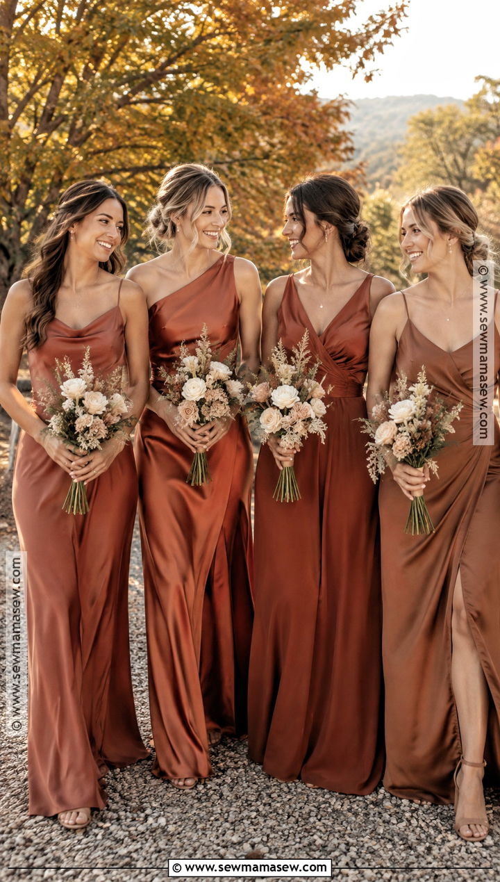 Terracotta Rust And Copper Bridesmaid Dresses - 15 fall mix match bridesmaid dresses