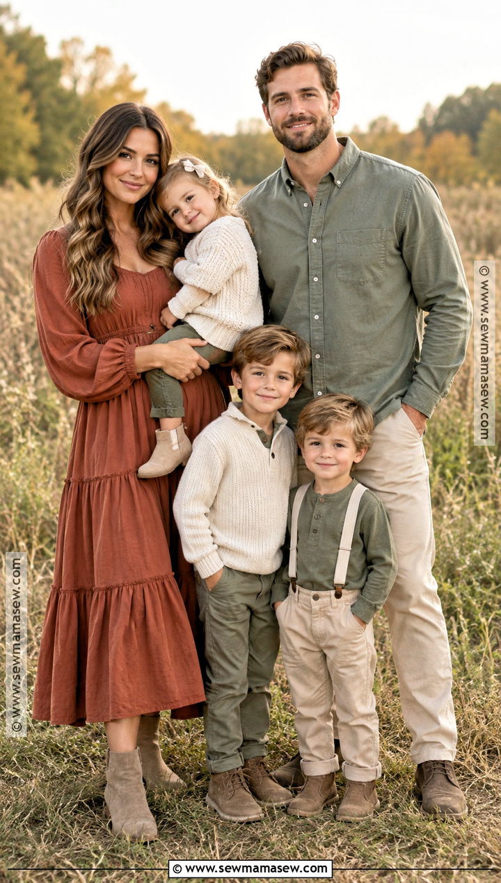 Terracotta Sage And Oatmeal Family Photo Outfits - 20 Family Photo Outfits Fall Color Schemes