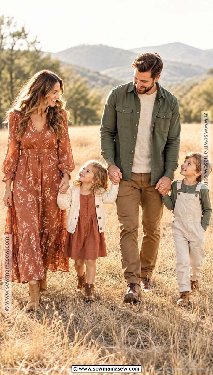 Terracotta Sage And Oatmeal October Family Photo Outfits - 15 october family photos outfits colors
