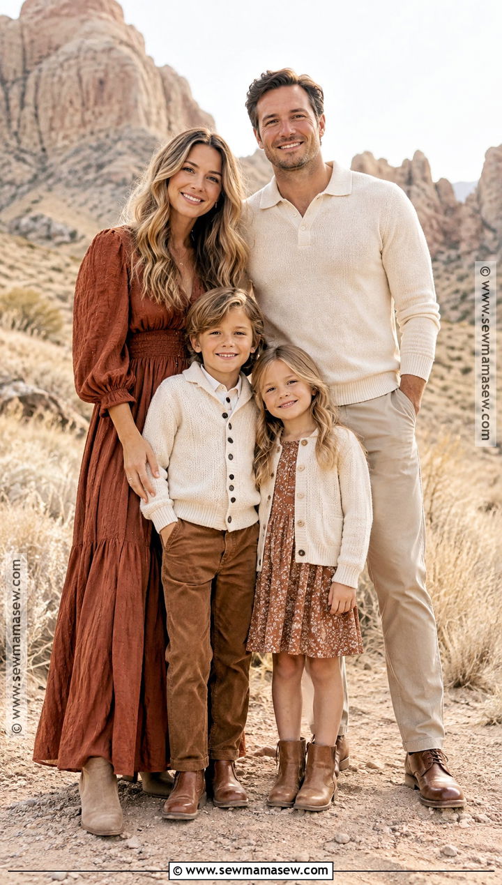 Terracotta Taupe and Ivory Fall Family Photo Outfits - 20 Fall Family Photo Outfits Color Combos