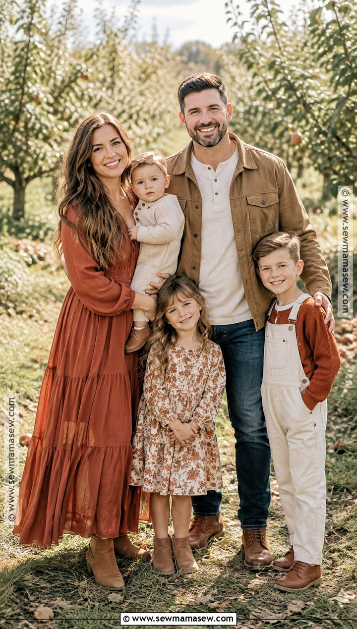Terracotta and Cream Fall Family Picture Outfits - 15 family picture outfits for fall