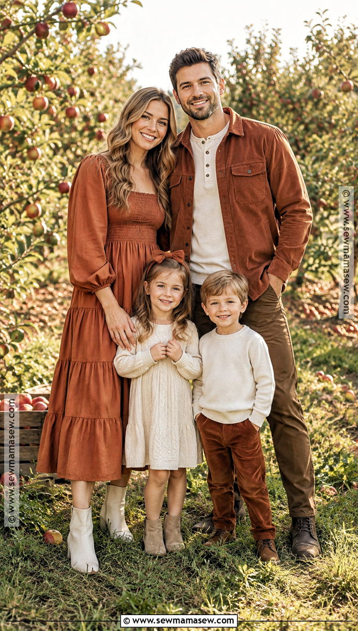 Terracotta and Cream Family Photo Outfits - 15 family photo fall outfits