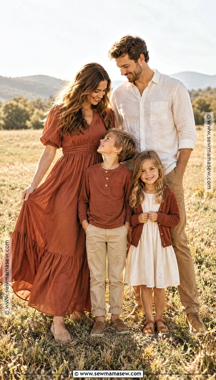 Terracotta and Ivory Family Picture Outfit - 15 family picture outfits september