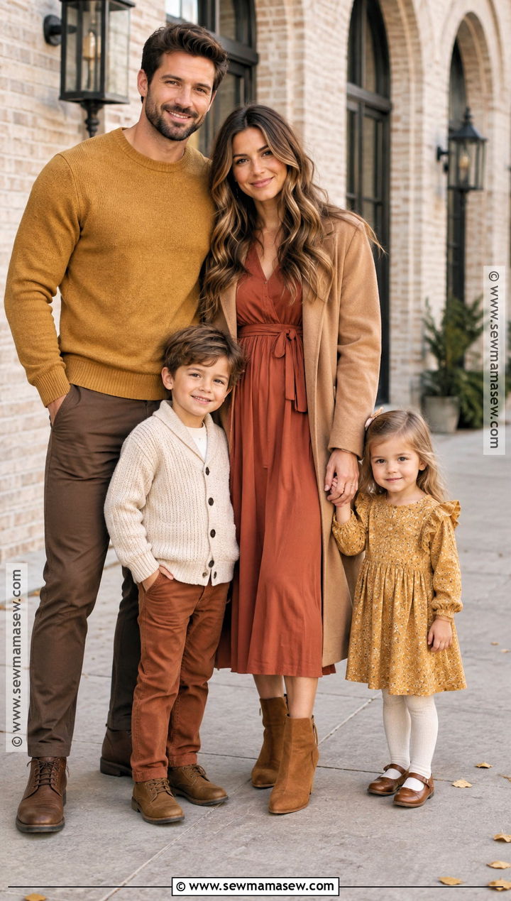 Terracotta and Mustard November Family Photo Outfits - 15 november family photos outfits