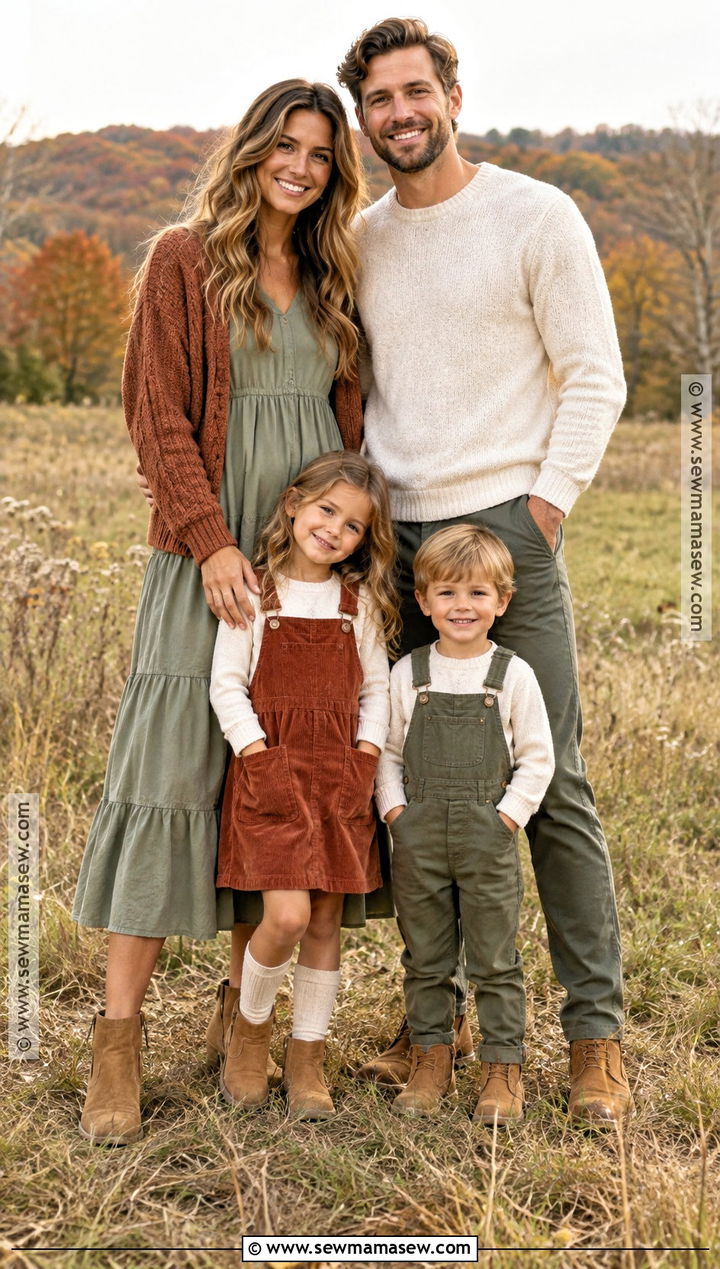 Terracotta and Sage Fall Family Outfits - 25 fall family outfits
