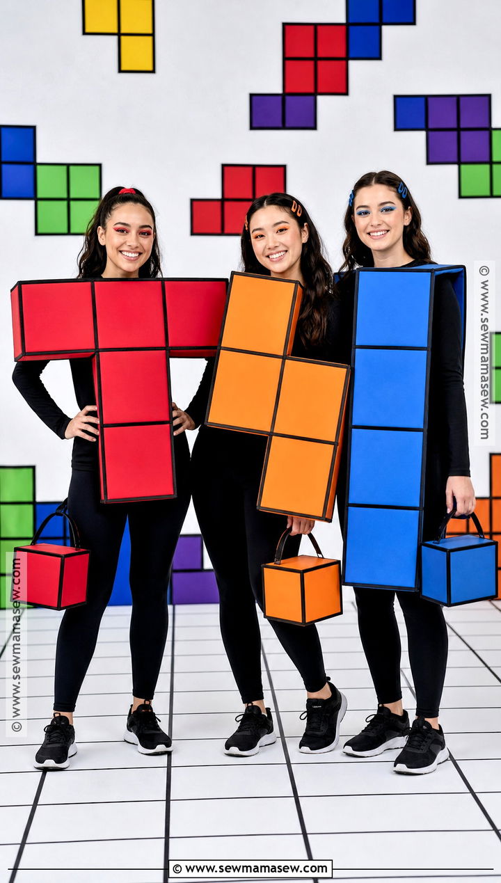 Tetris Blocks Trio Costume - 40 3 people halloween costumes