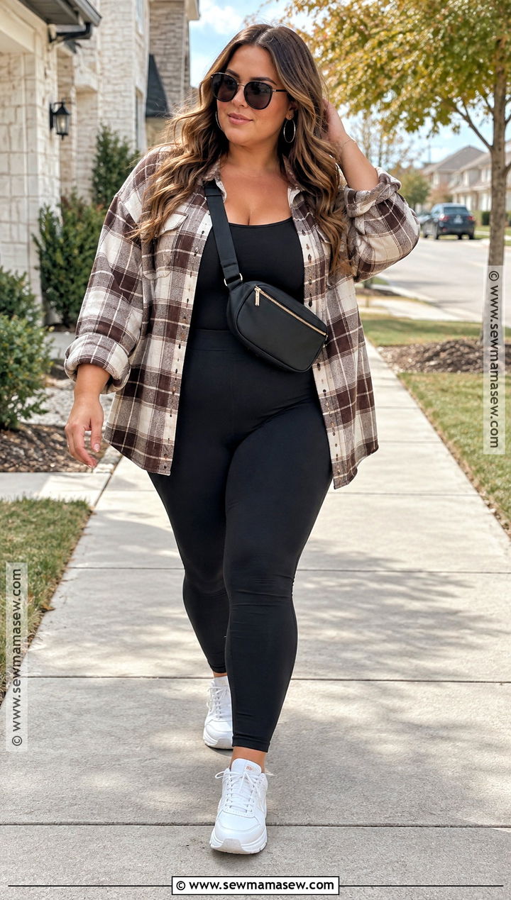 Texas Fall Plaid Shirt And Leggings Outfit - 25 texas fall outfits