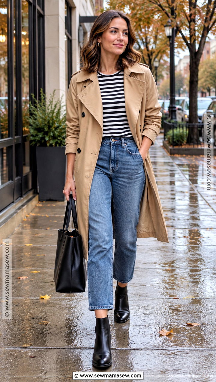 Texas Fall Trench Coat And Jeans Outfit - 25 texas fall outfits