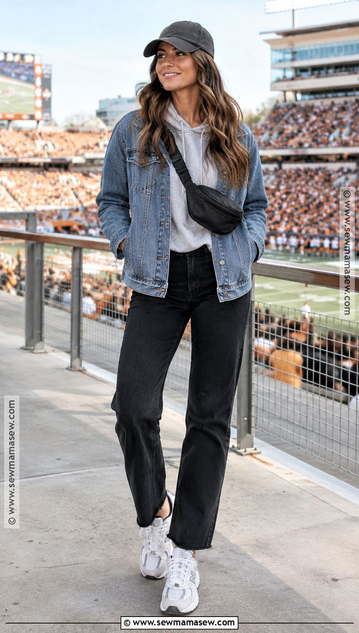 Texas November Hoodie and Denim Jacket Outfit - 15 November Texas Outfits