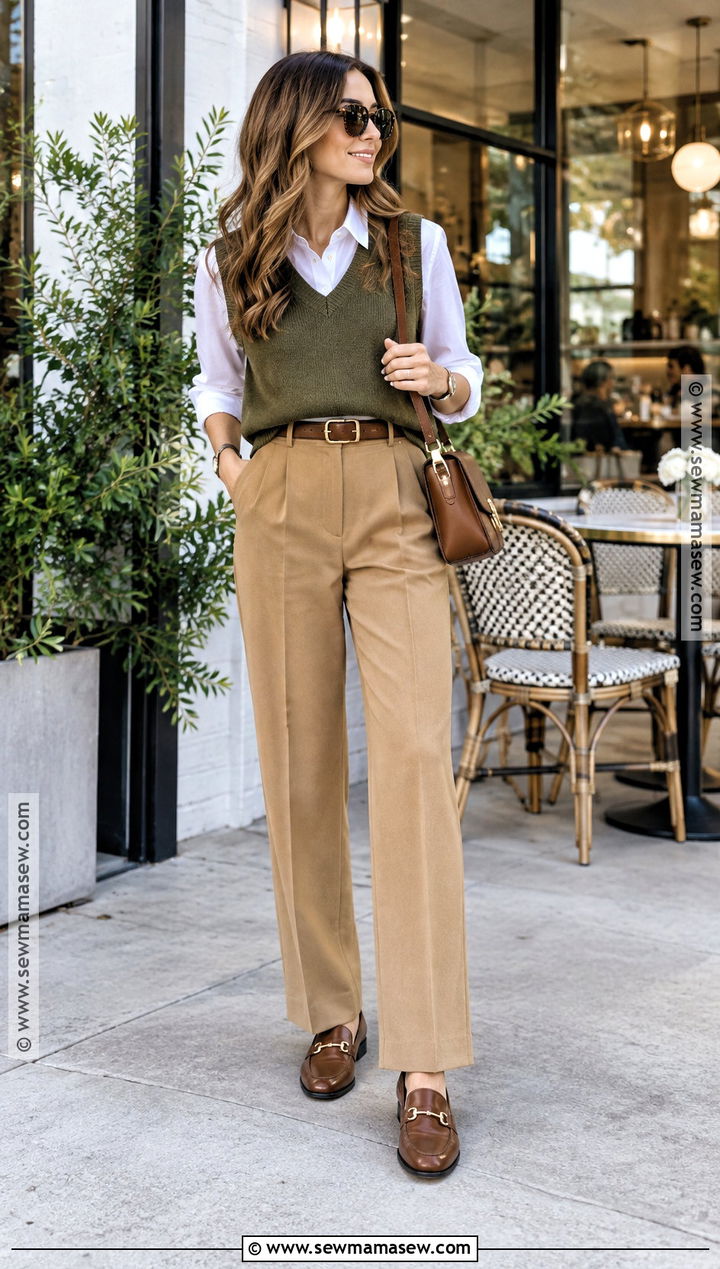 Texas November Sweater Vest and Button Down Outfit - 15 November Texas Outfits
